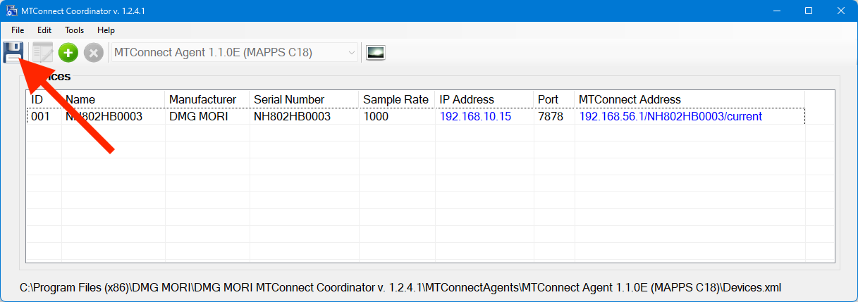 DMG MORI MTConnect save config.png